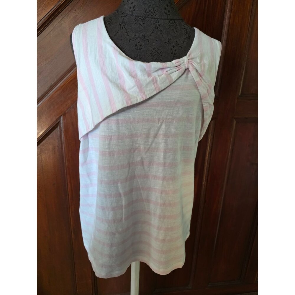 Tommy Hilfiger Womens XL Sleeveless Striped Top With Knot Detail